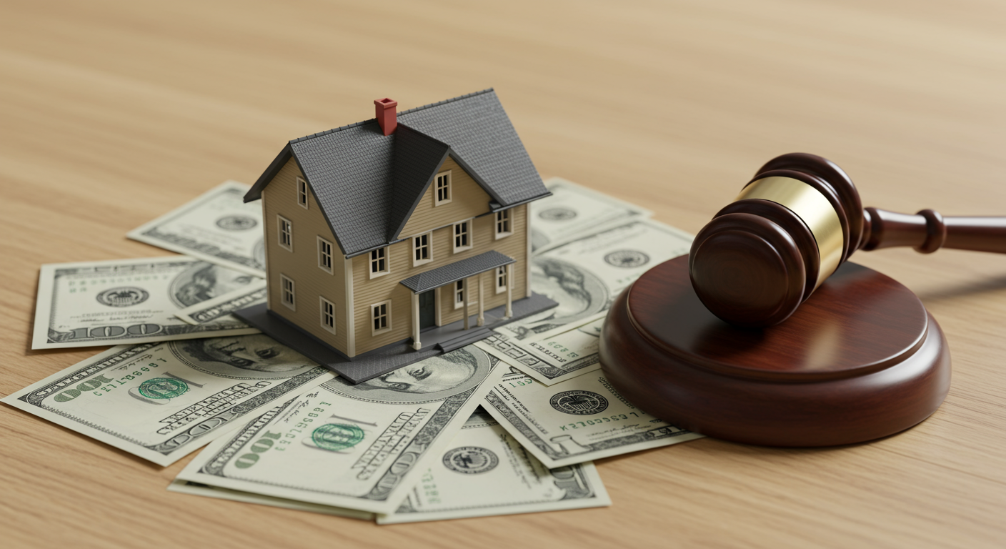 House sitting on top of pile of money