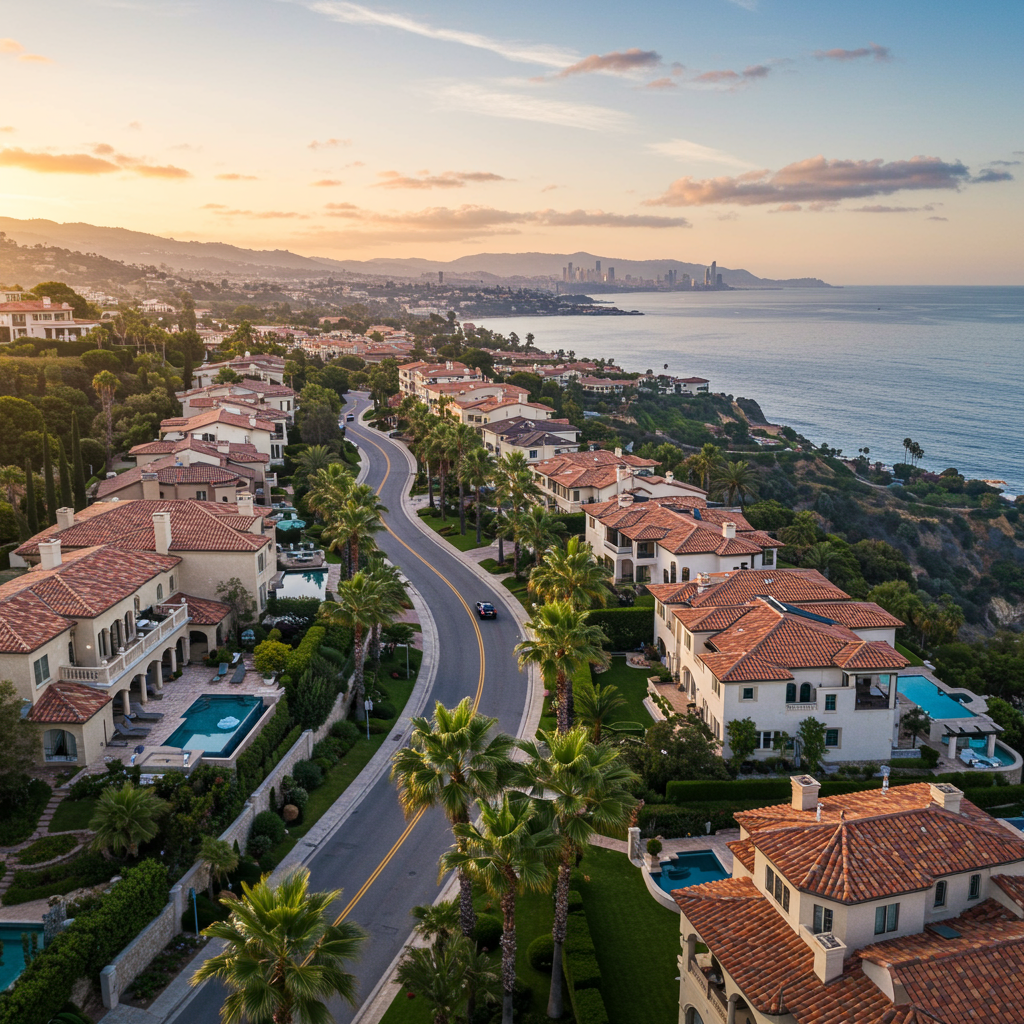 Luxury homes and entry at Ocean Ranch, Laguna Niguel