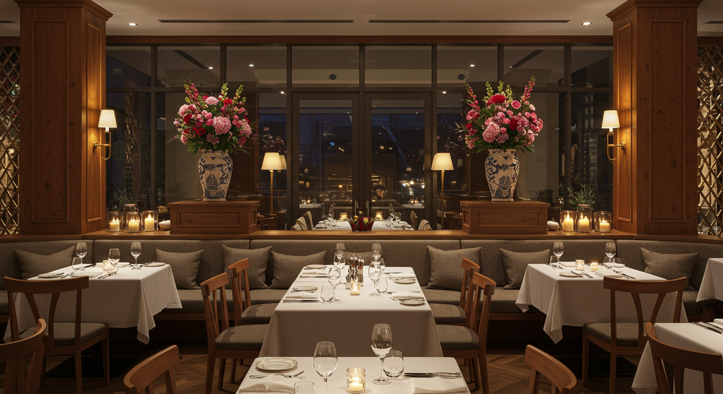 Gary Danko exudes elegance, with crisp linens and warm lighting setting the mood for a memorable meal.