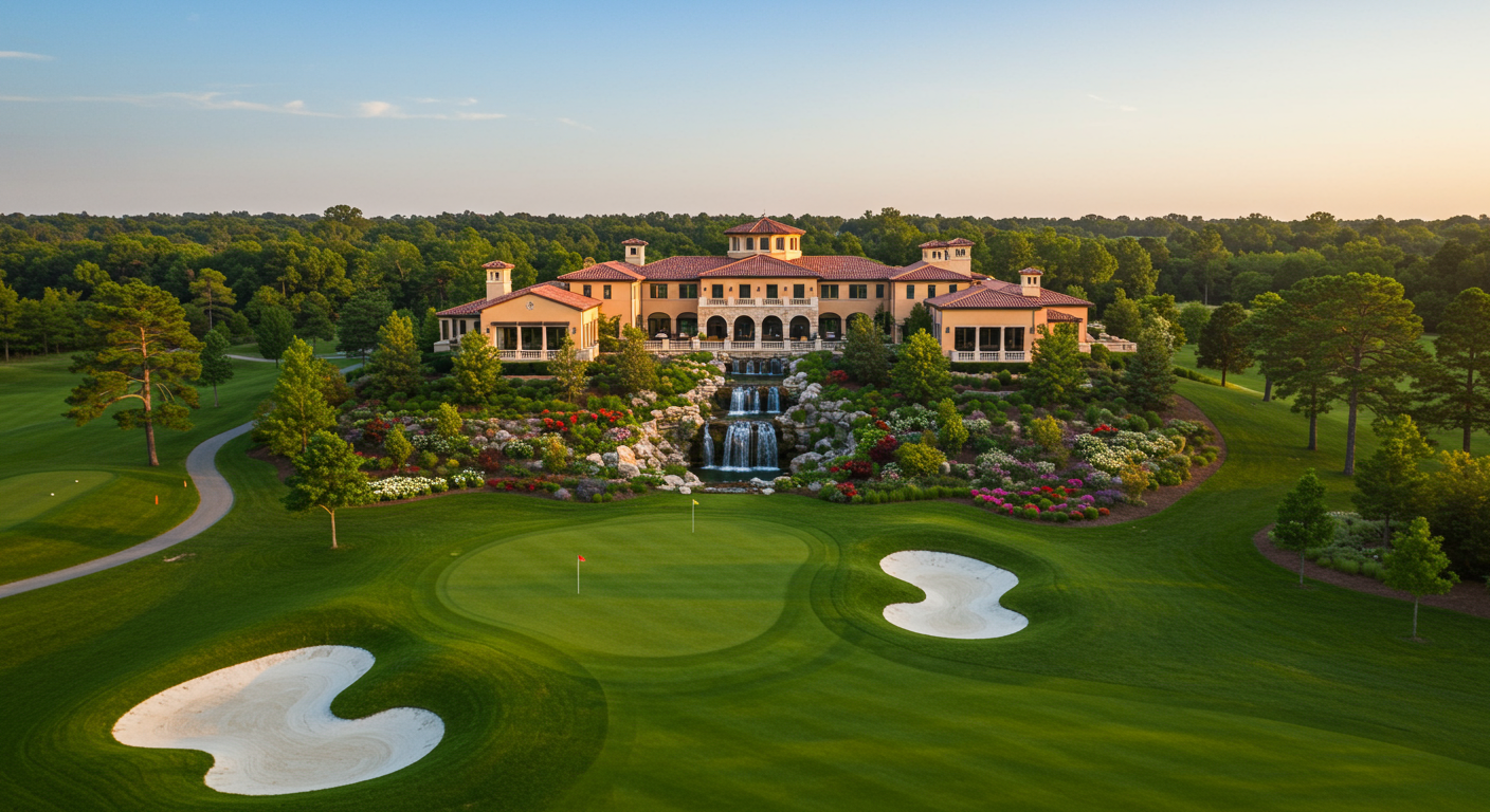 luxurious golf course and clubhouse
