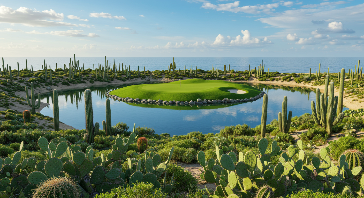 The Greg Norman Signature golf course at Rancho San Lucas has an oceanfront location away from the hustle and bustle of Cabo San Lucas