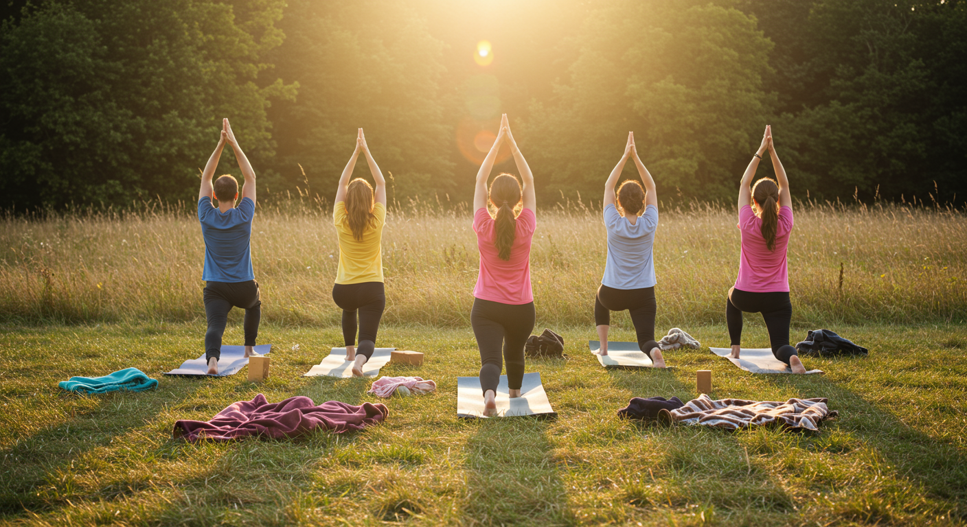 Participate in an outdoor yoga class