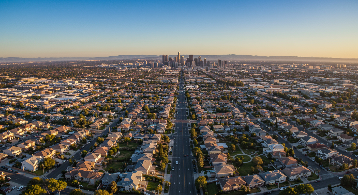 An aerial view of the Marina Green, Marina Blvd, and looking up Fillmore Street in San Francisco, California