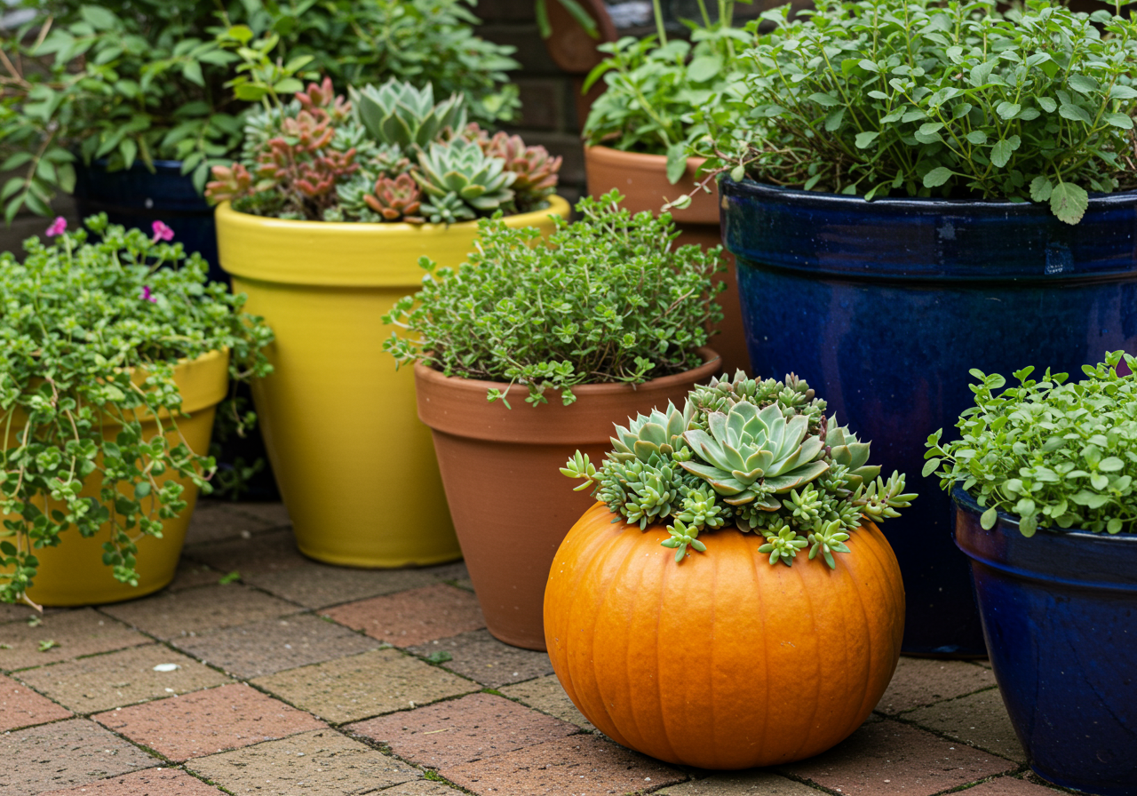 Pumpkin planter