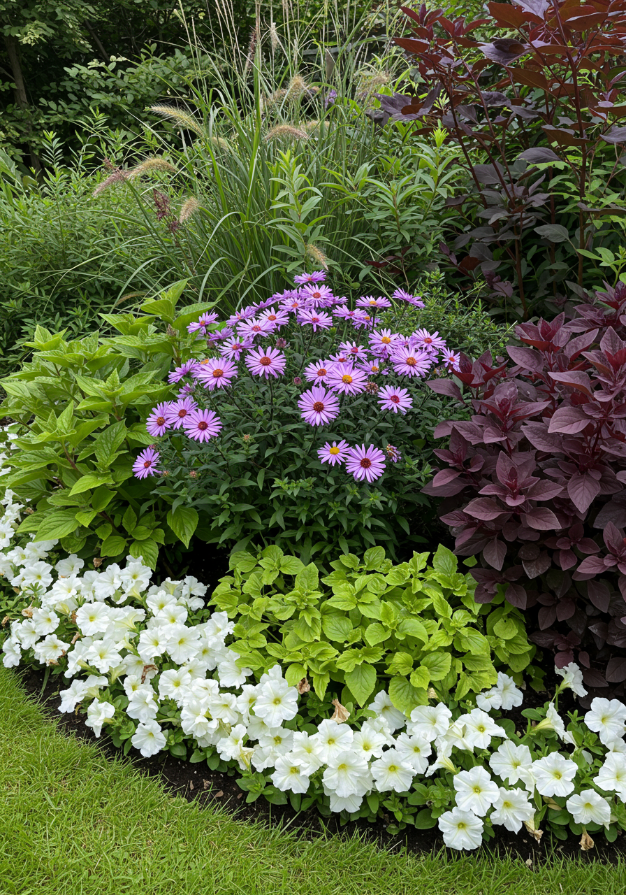 New England aster Symphyotrichum&nbsp;novae-angliae&nbsp;'Purple Dome'