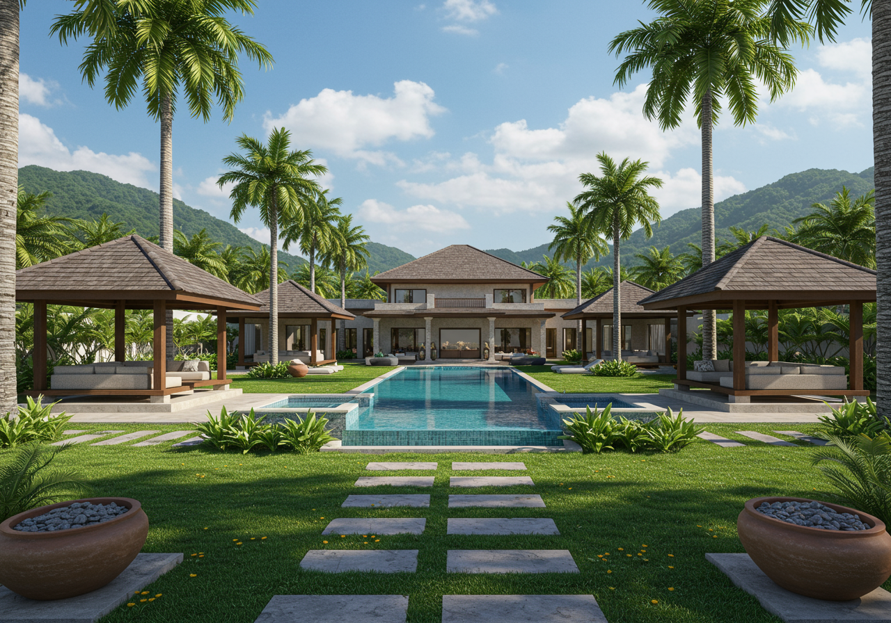 pool and hot tub at Balinese-style estate in Launiupoko maui