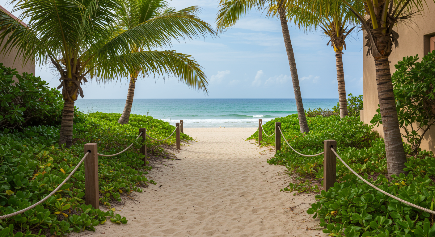 Beach Walk Down Sand