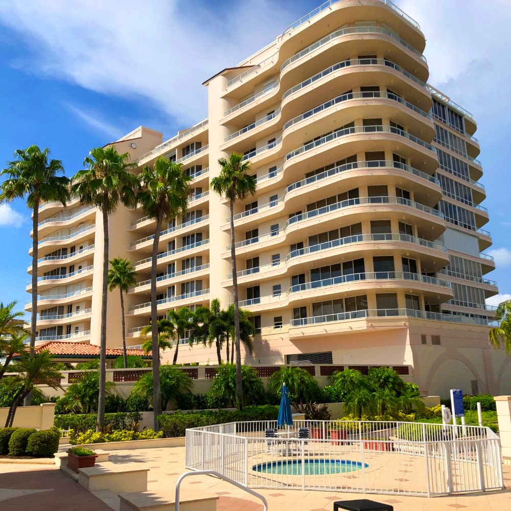 Grand Bay high-rise building resort with pool