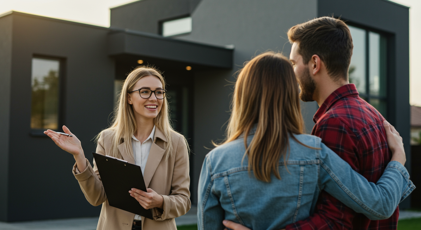 A real estate investor looking at a rental property