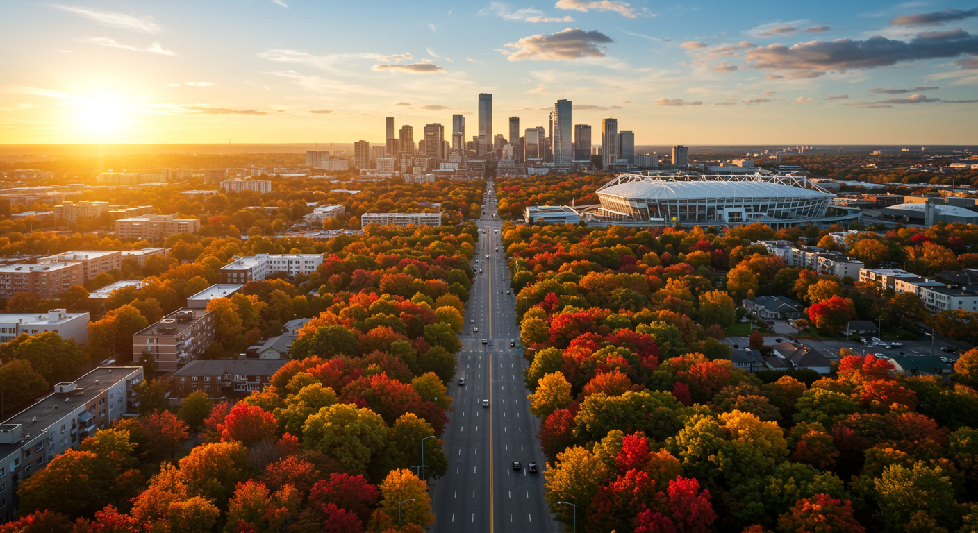 Aerial view of Atlanta, GA showcasing the real estate market.