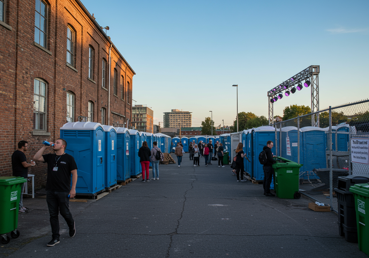 Porta potties at Salt Shed