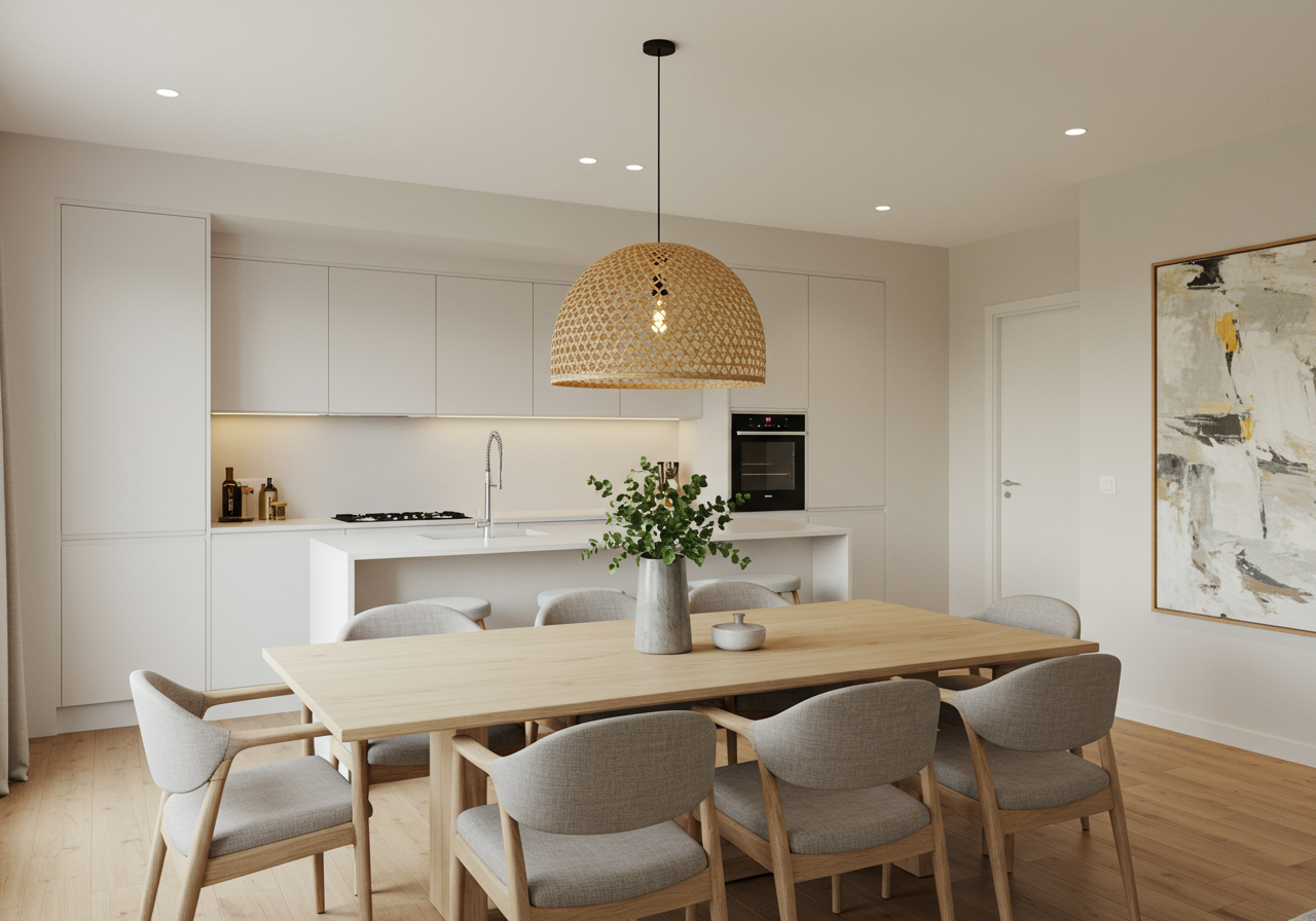 dining room and kitchen