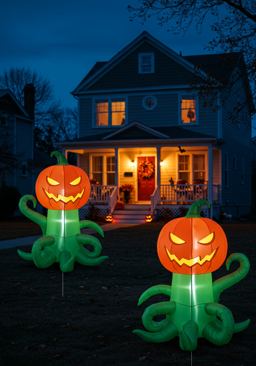 Spirit Halloween 9-Foot Light-Up Jack-O&acirc;-Lantern Archway Inflatable Decoration