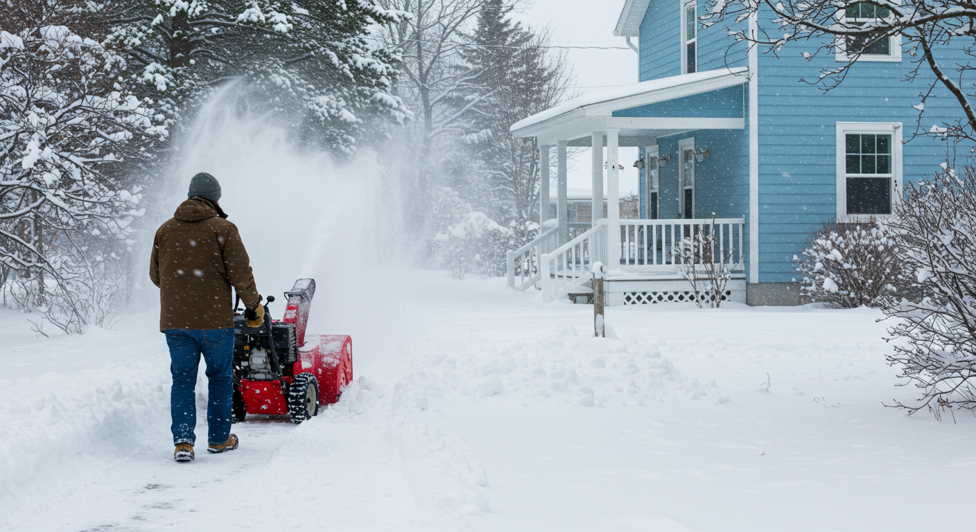 snow plowing home