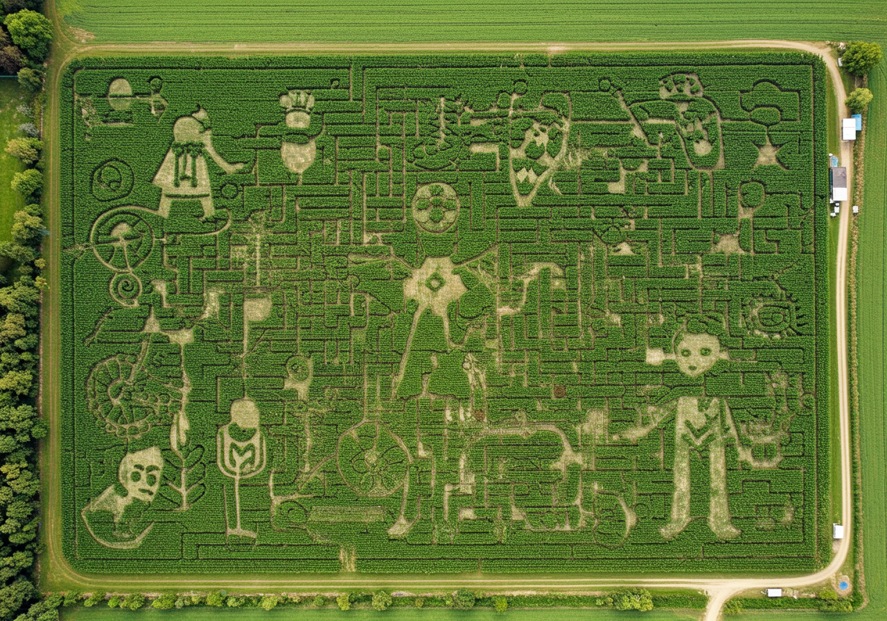 Rocky Creek Maze
784 Co Road 251, Moulton, (361) 287-2828, rockycreekmaze.com
During Rocky Creek's fall season, which starts Sept. 30, you can explore their annual 8-acre corn maze. In addition to the regular maze, Rocky Creek dares visitors to try to navigate its spooky Haunted Trail corn maze on Fridays and Saturdays from Oct. 7-29. After halloween, those looking for a fun fall experience can still visit and enjoy the remainder of the season, which runs through November 20 this year. Photo via Facebook / Rocky Creek Maze