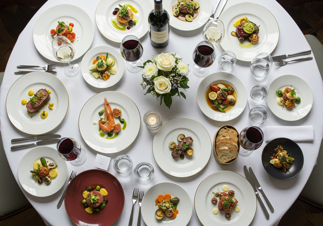 Food from San Diego restuarant Mister A's in Bankers Hill hosting a Christmas 2024 dinner special