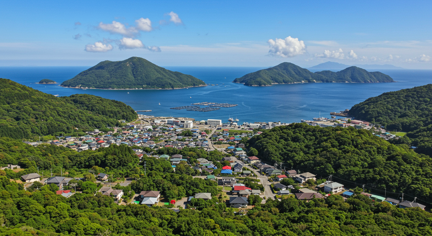 small town from aerial view near the sea in songkhla province, south of thailand