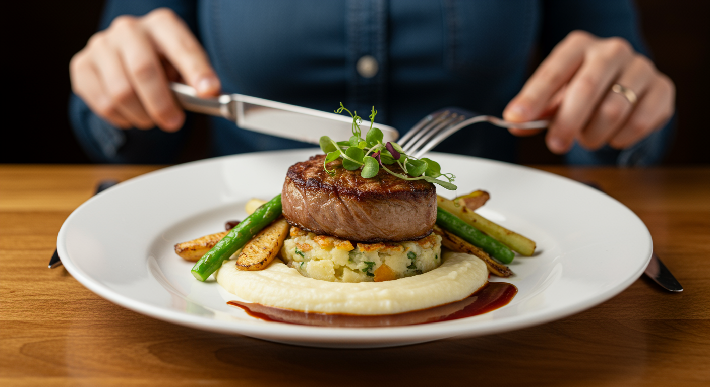 Private chef plating a dish