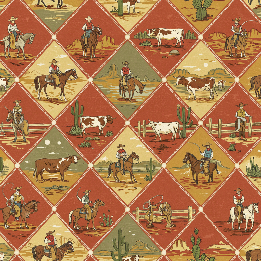 Red cowboy print napkins