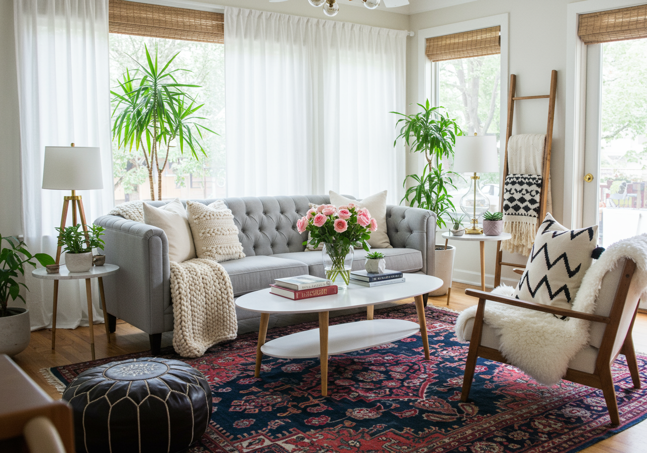 living area mix and match home decor