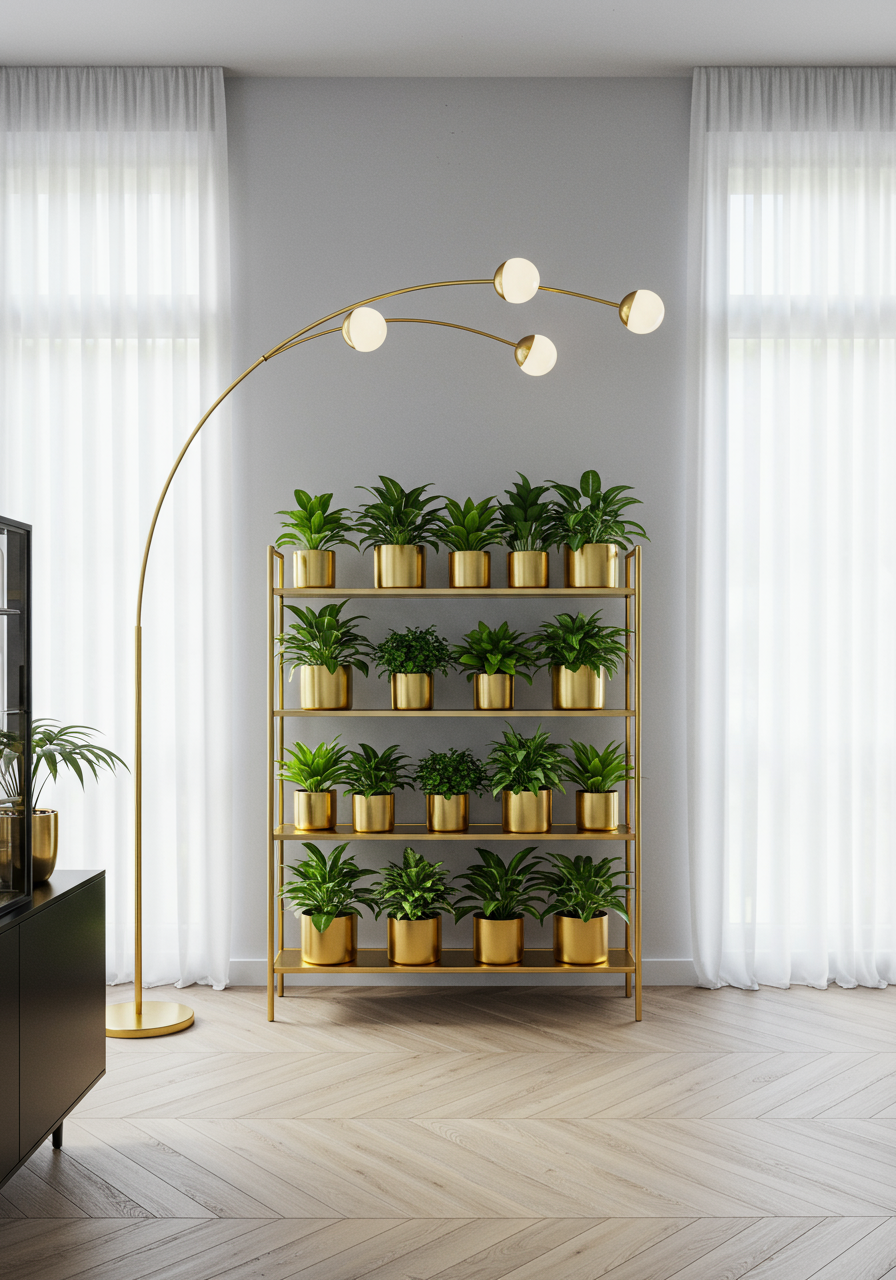 plants on bar cart