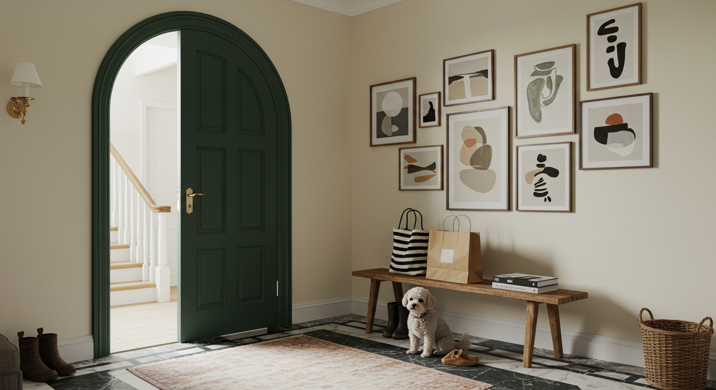 Image may contain Door Accessories Bag Handbag Indoors Interior Design Home Decor Rug Animal Canine and Dog