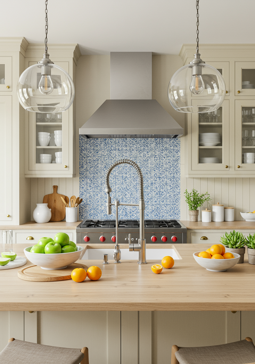 retro kitchens ideas a blue and yellow pallette