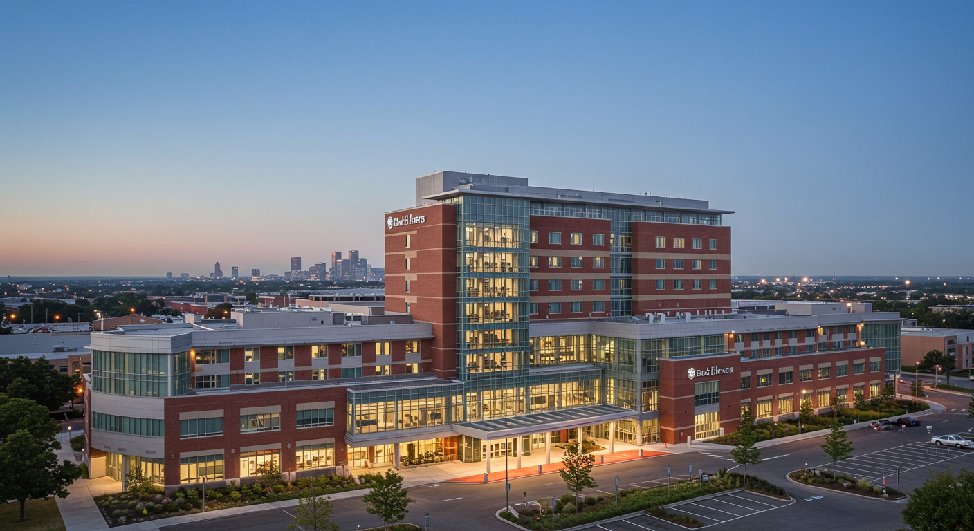 Modern hospital building