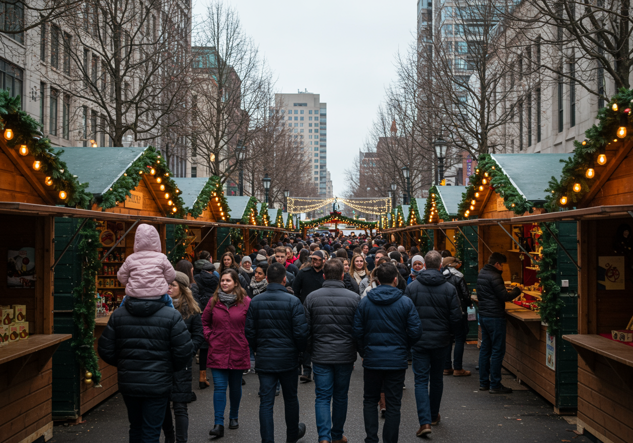 Peoples Gas Holiday Market in Market Square, Downtown Pittsburgh