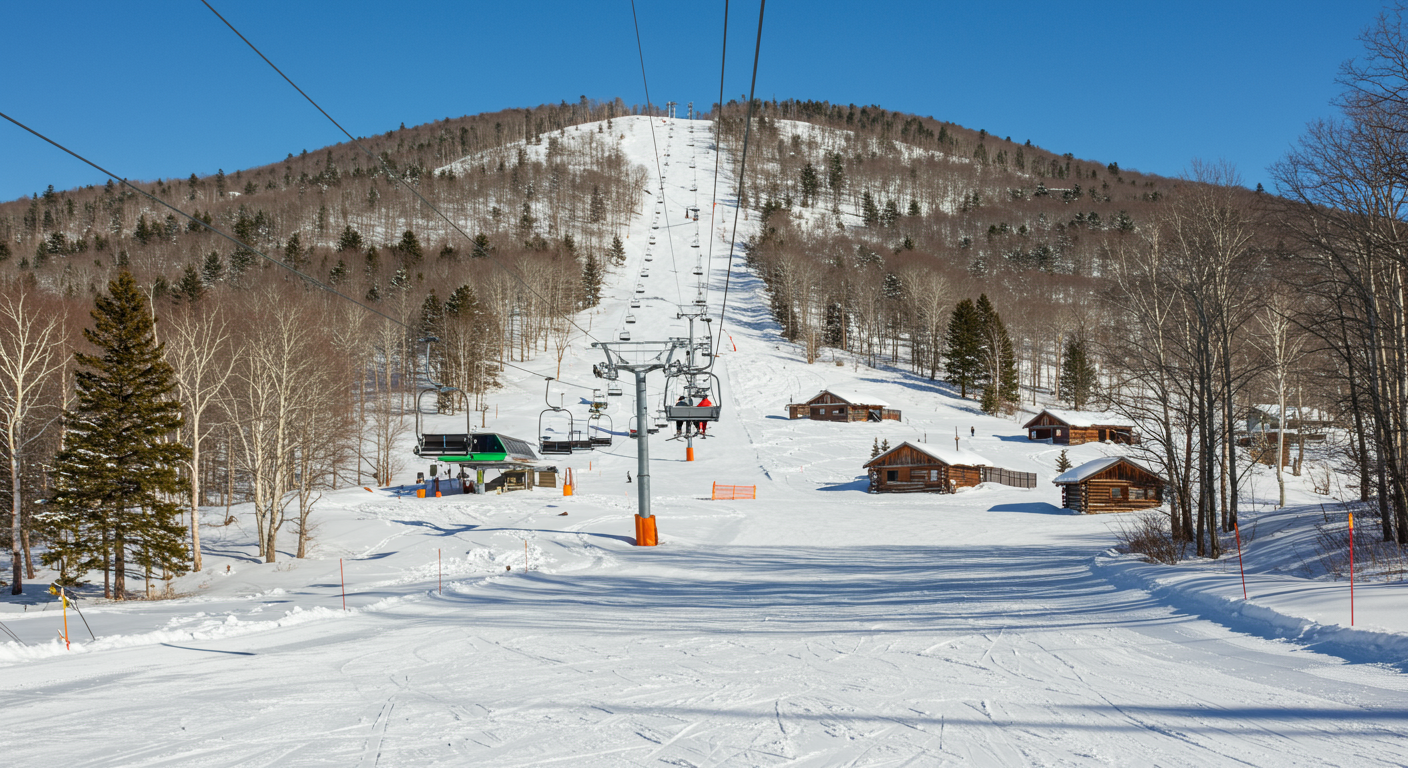 Downtown Telluride with historic buildings and snow-covered mountains in the background.