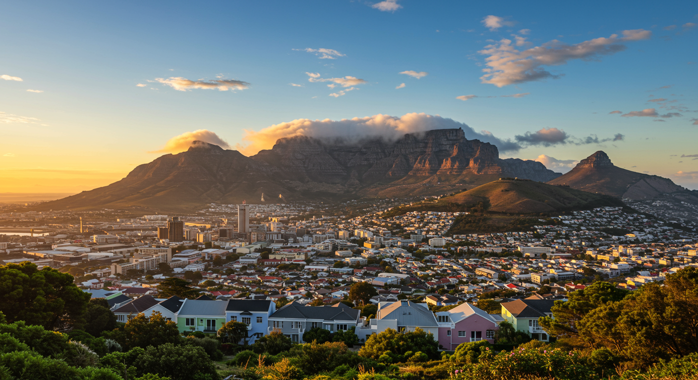 Iconic landmarks and natural wonders of Cape Town, South Africa.