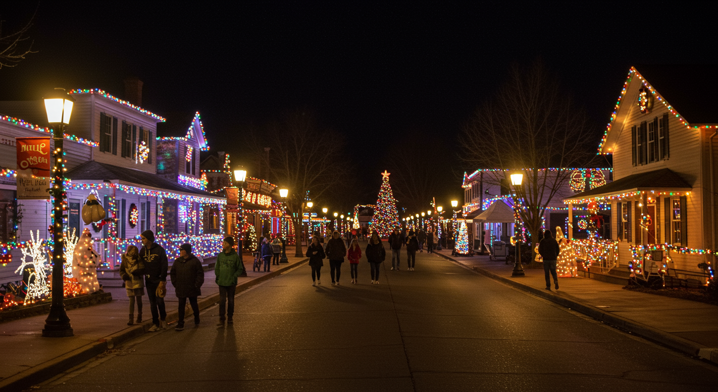 Bright Holiday Lights in the Big Cities and Small Towns of NC