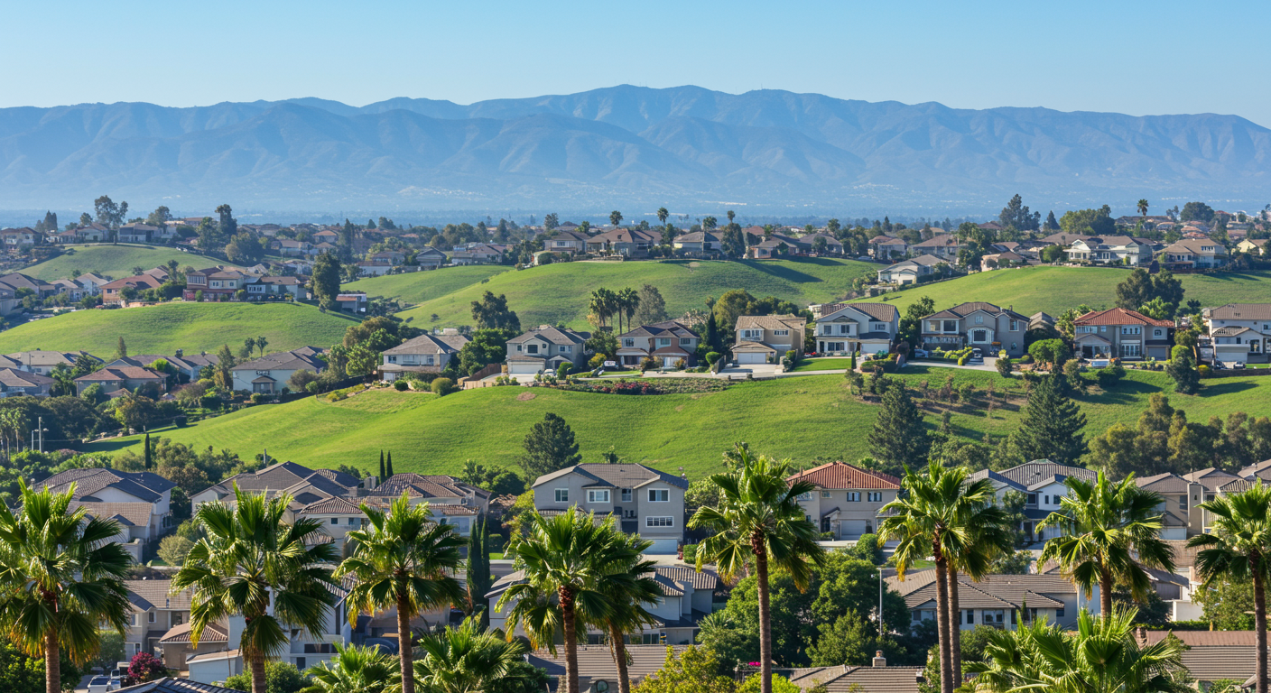 Aerial view of Aliso Viejo, CA homes