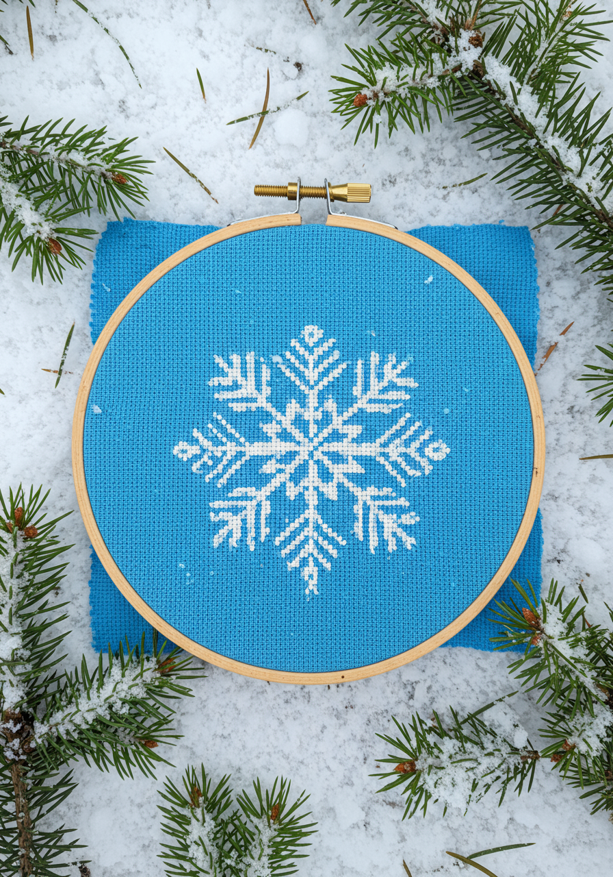 winter crafts snowflake cross stitch