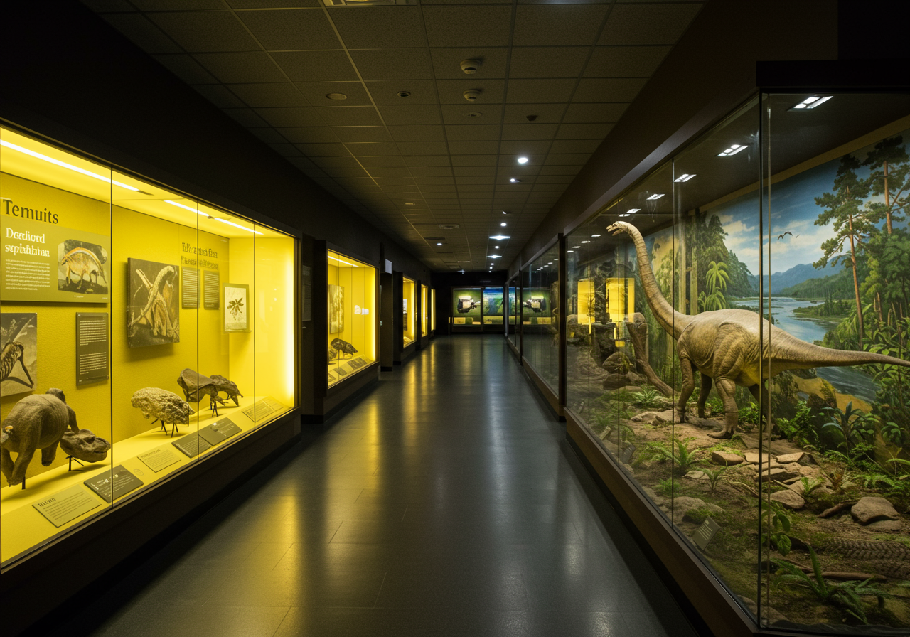 dinosaur exhibit at Bruce Museum