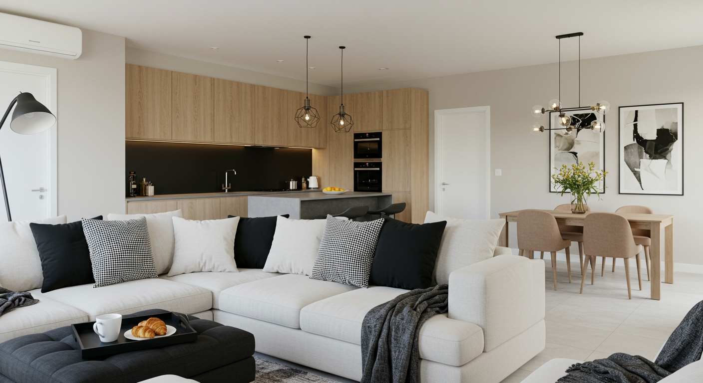 Modern open plan apartment