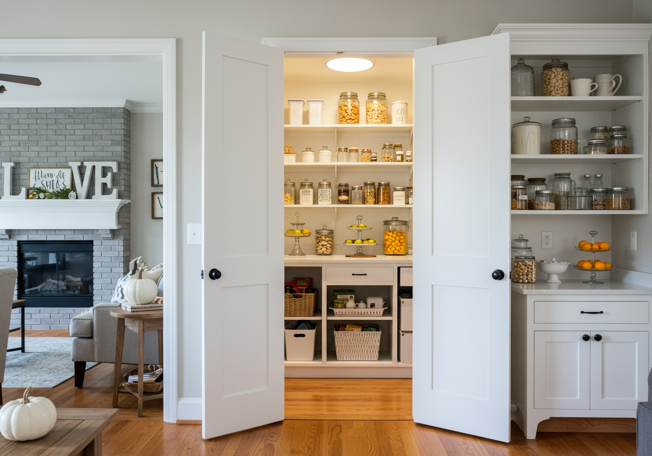 walk-in pantry in kitchen