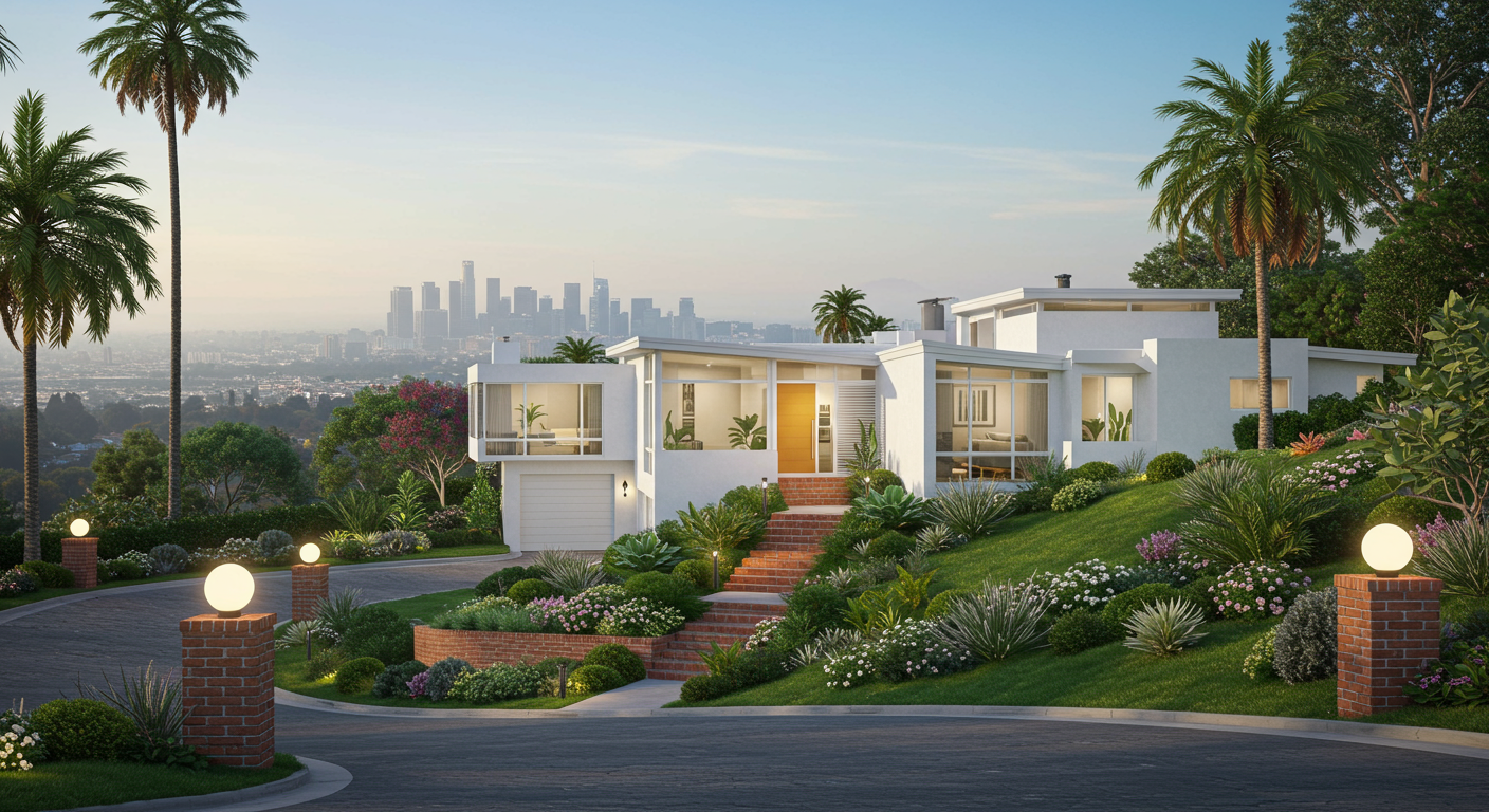 Luxury home on a hill in Brentwood, CA