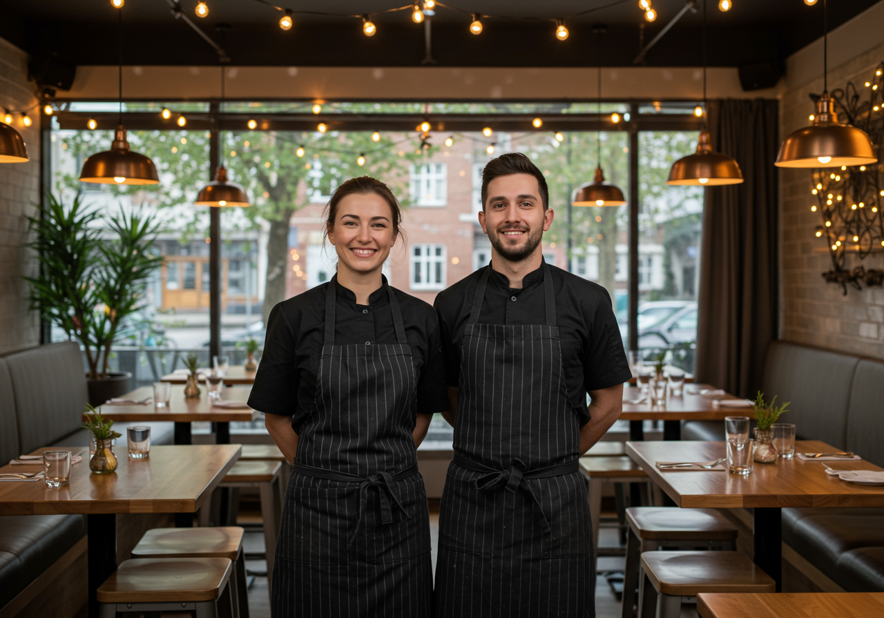 The Manzke chefs from Republique in Los Angeles stand for a portrait.