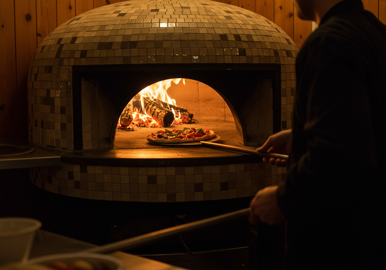 Wood-fired pizza at Ember
