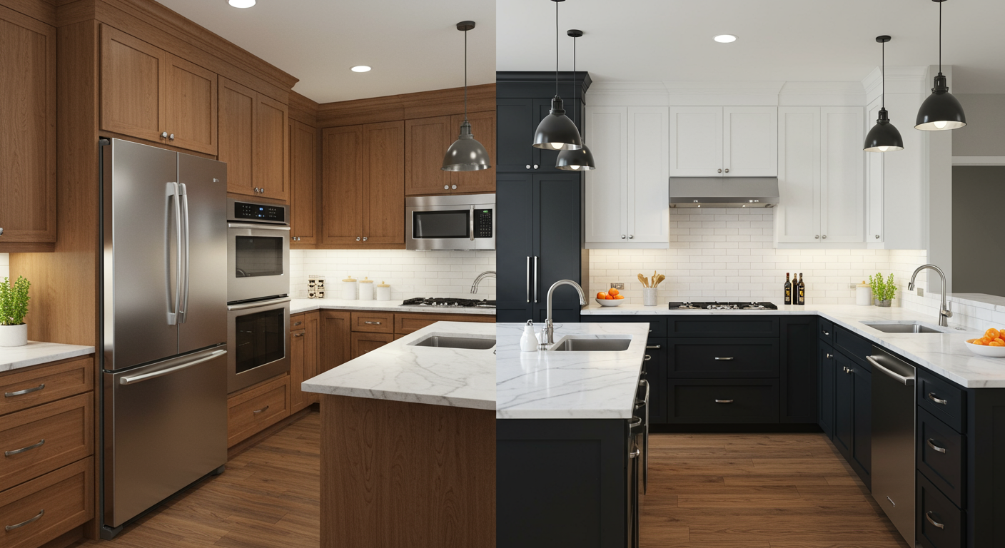 Honey Cabinets Get a Fresh Coat of Paint