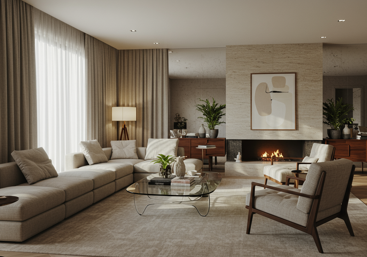 Image may contain Home Decor Furniture Table Architecture Building Indoors Living Room Room Plant Art and Painting