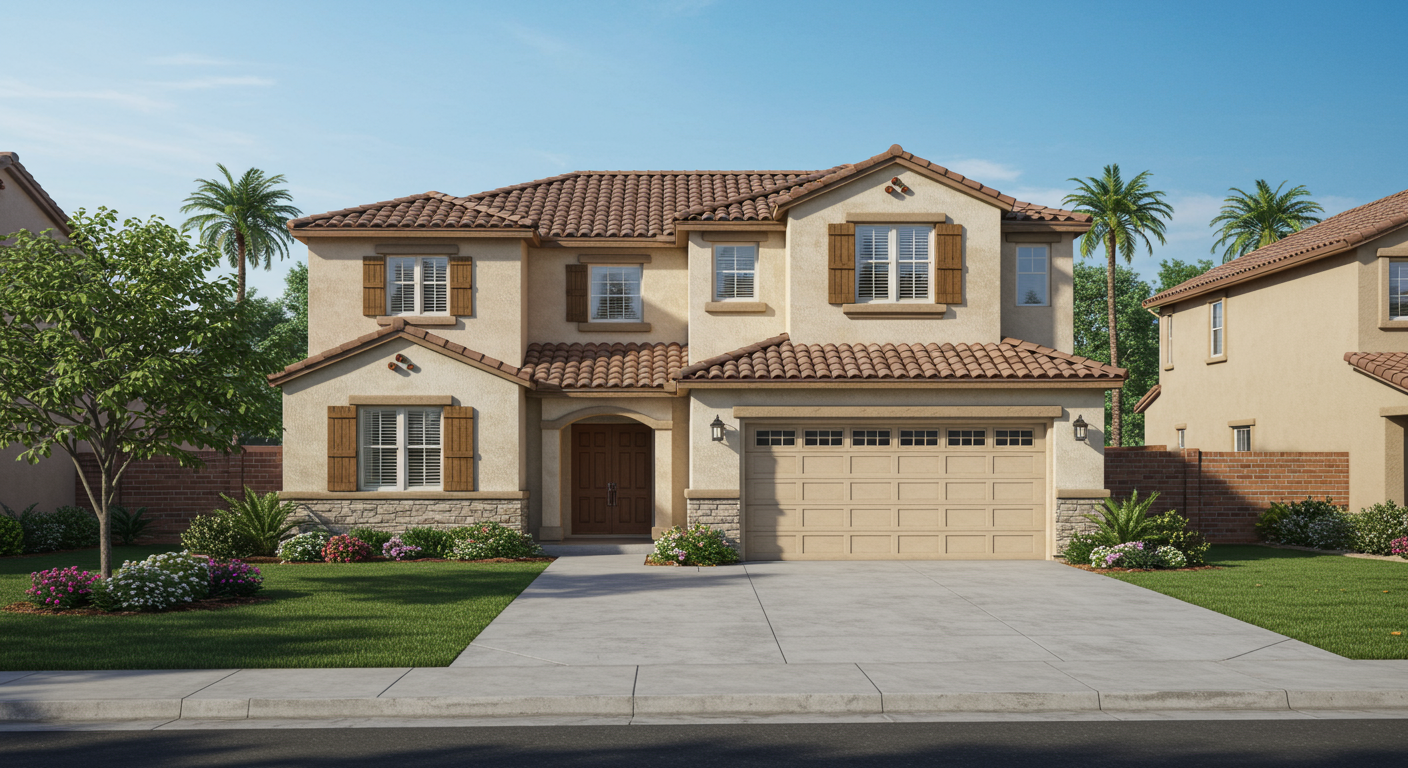 A three-bedroom, 2 1/2 bathroom two-story house with a view...