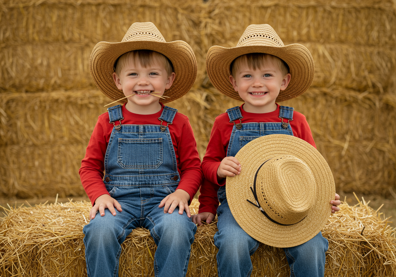 Children in overalls