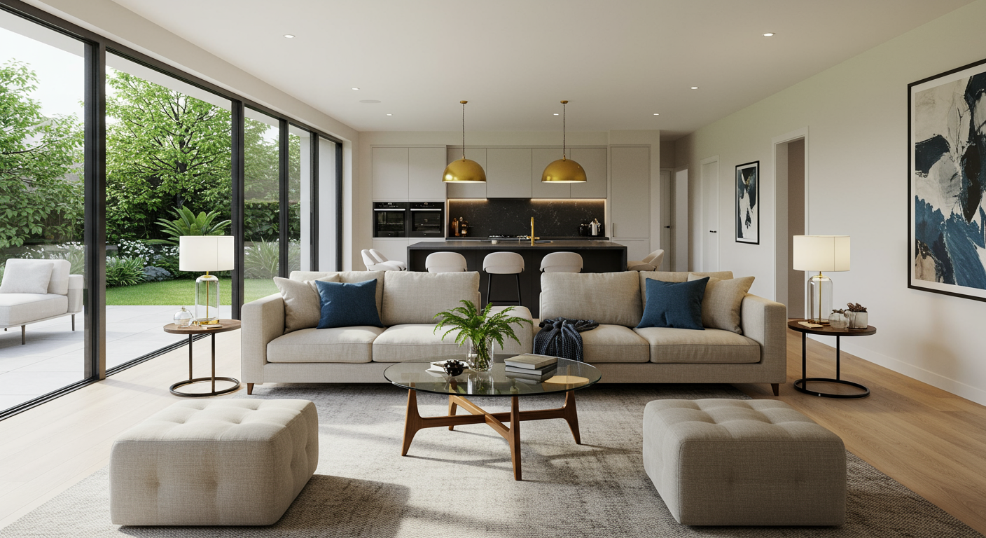 a collage of a living room