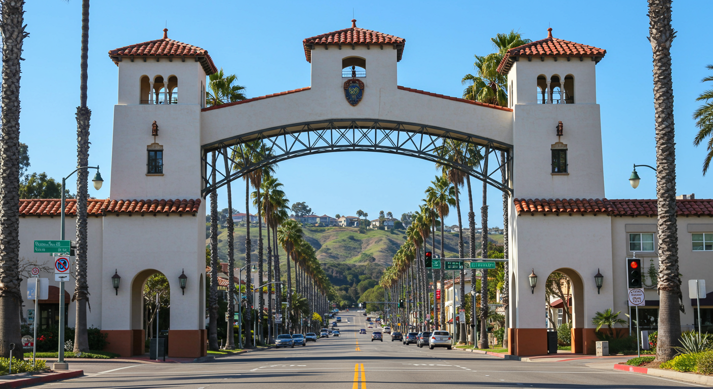 Shops and lanterns in Lantern District, Dana Point
