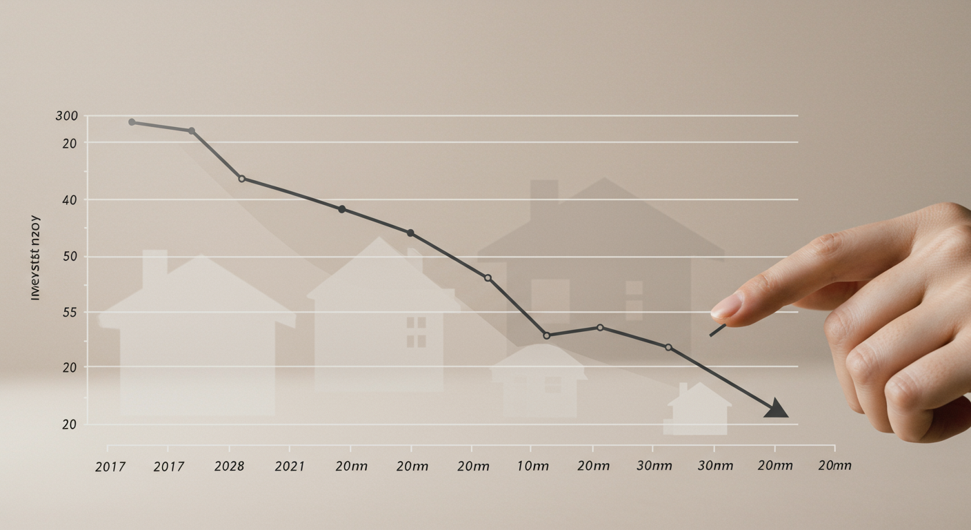 Line chart showing the inventory of existing homes on the market, starting with 1.68 million units in January 2017 and ending with 0.91 million units in December 2021.