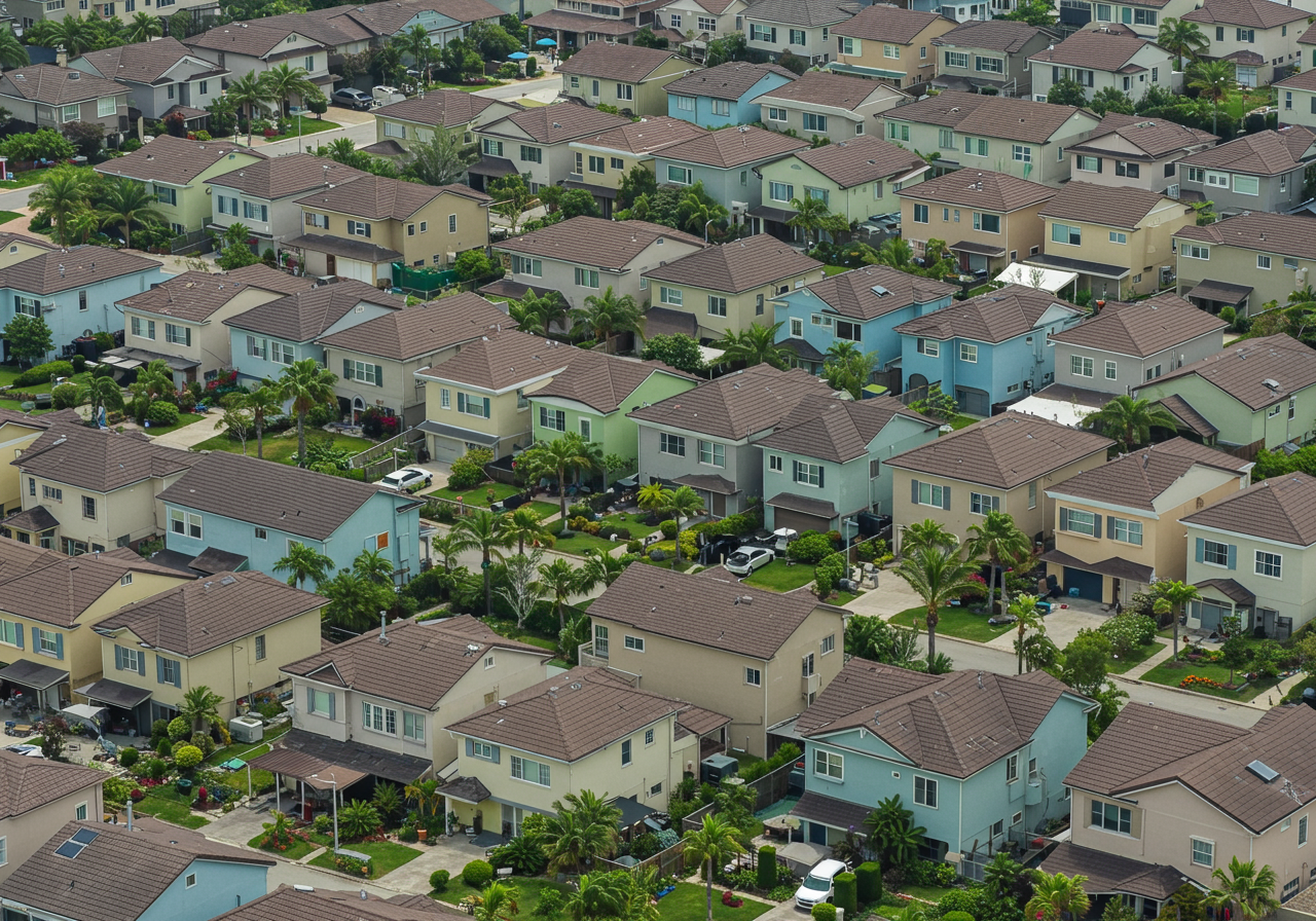 Houses in a residential area