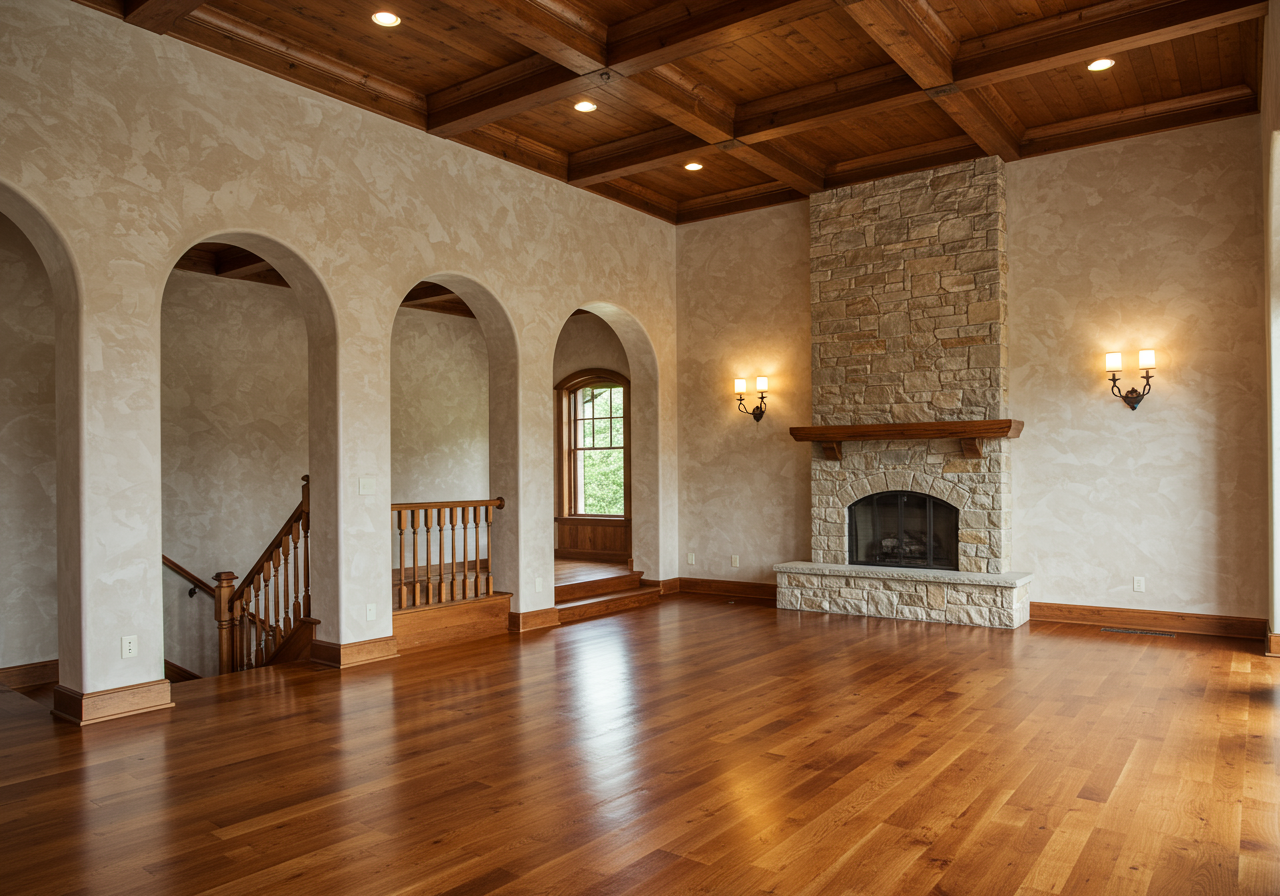 Stately interior inside the storybook home.