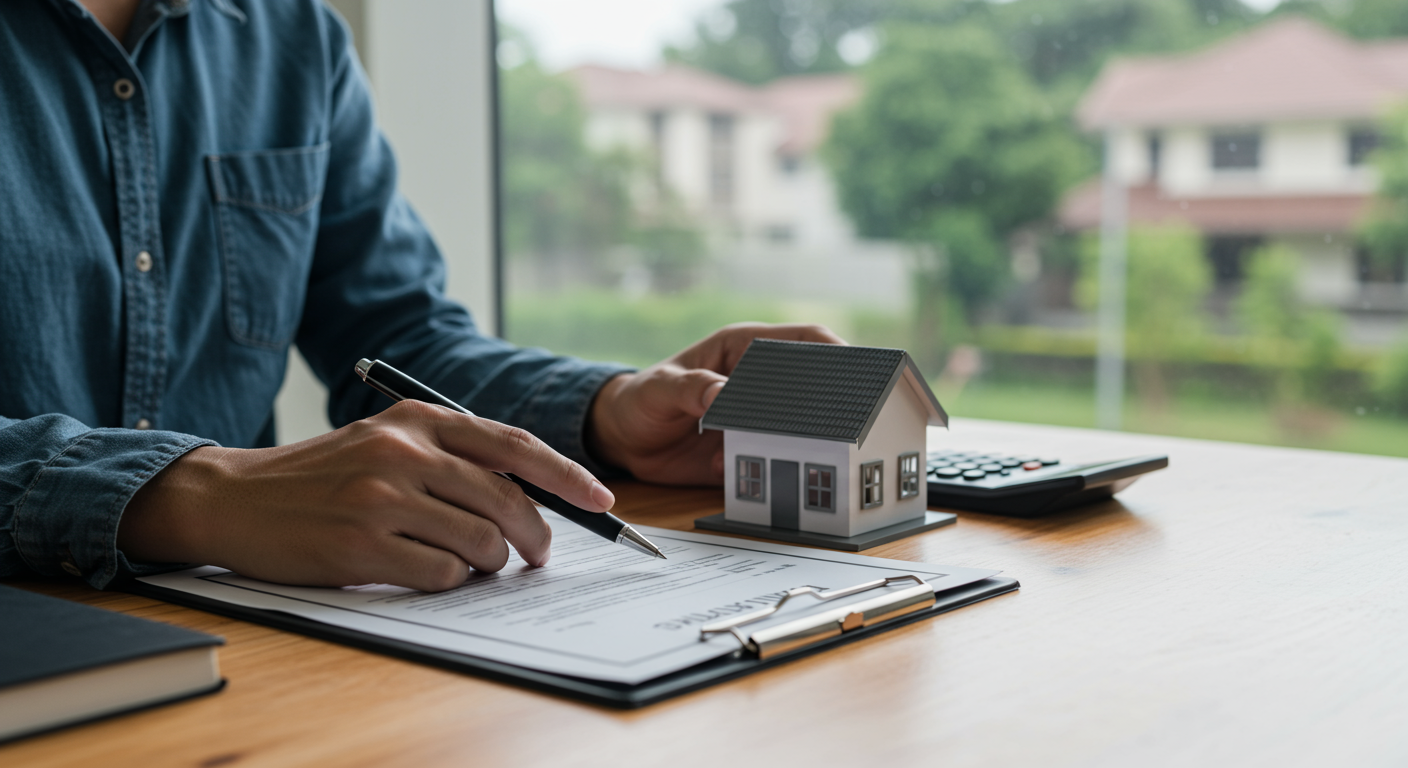 a model of a house on a piece of paper